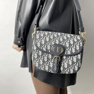 Medium Dior Bobby Bag Blue Dior Oblique Jacquard